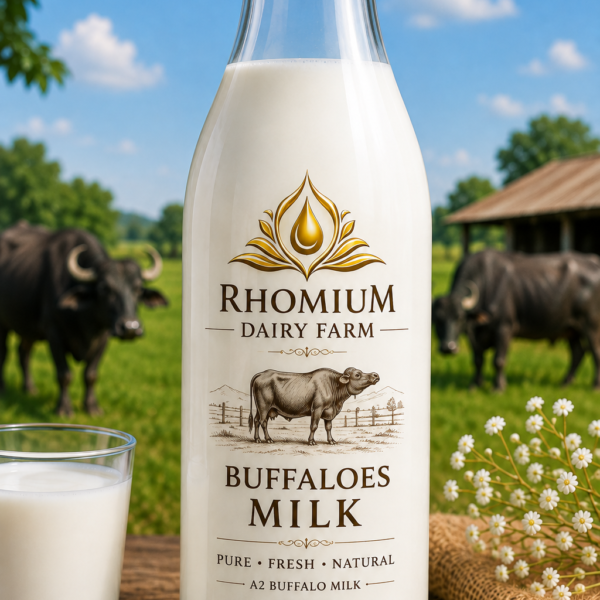 Buffaloes Bottle Milk | Rhomium Dairy Farm | 1 ltr